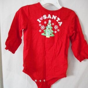 Cute red Santa christmas tree one piece Unisex